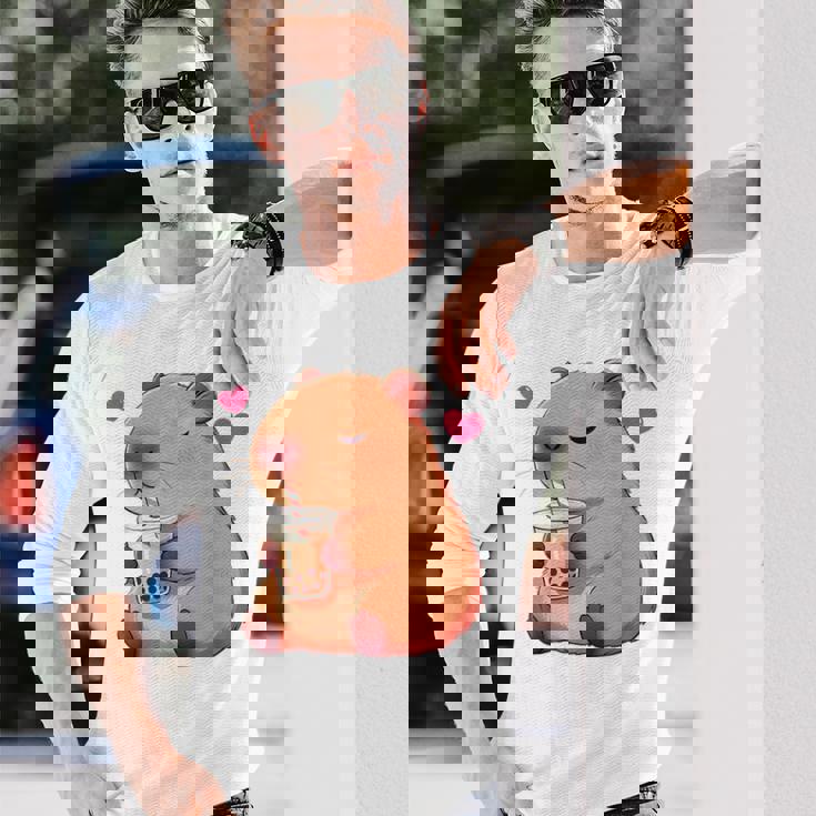 カピバラバブルティー 長袖Tシャツ 彼への贈り物