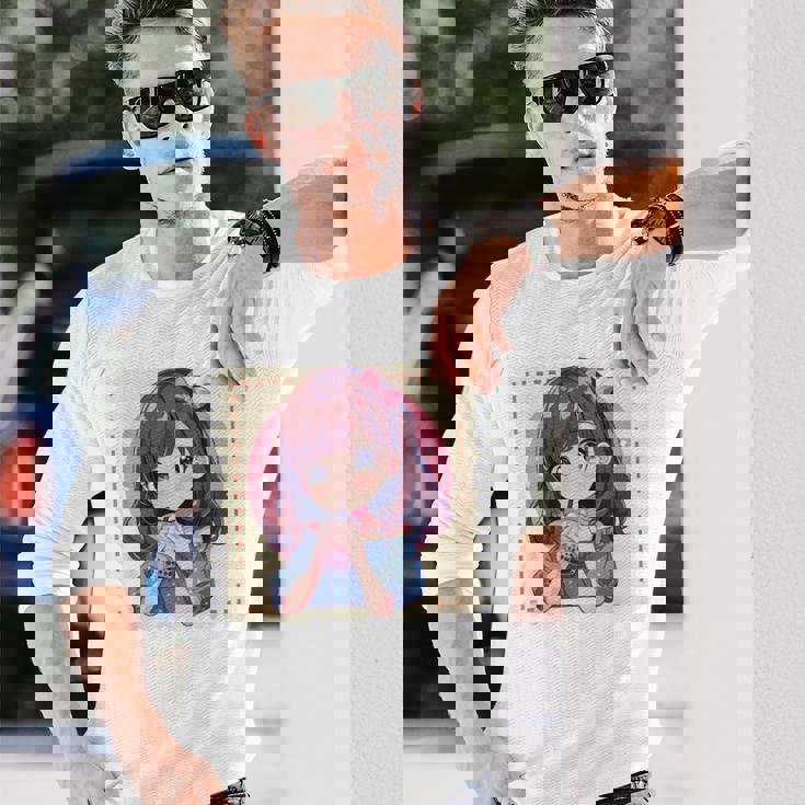 カワイイアニメ ちびガール バブルティー ボバミルク オタク 長袖Tシャツ 彼への贈り物