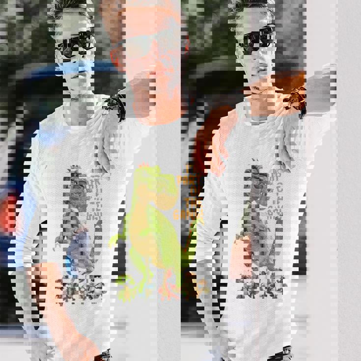 キッズ ギガントサウルス、最大の恐竜-カラフルで楽しいデザイン 長袖Tシャツ 彼への贈り物