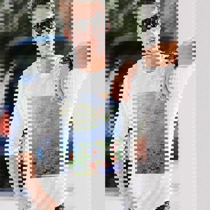 クロード・モネ 睡蓮 長袖Tシャツ 彼への贈り物