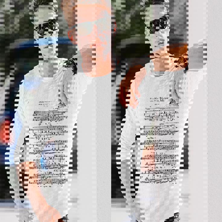 ショパン ピアノ ピアニスト 楽譜 B-Flat-Minor Musicians 長袖Tシャツ 彼への贈り物