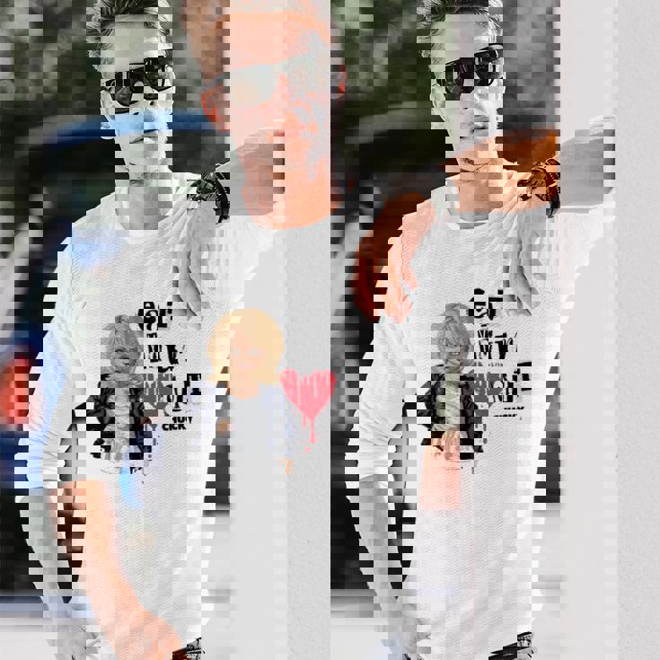 チャッキー・ティファニー・イート・ユア・ハート・アウト・バレンタイン 長袖tシャツ 長袖Tシャツ 彼への贈り物