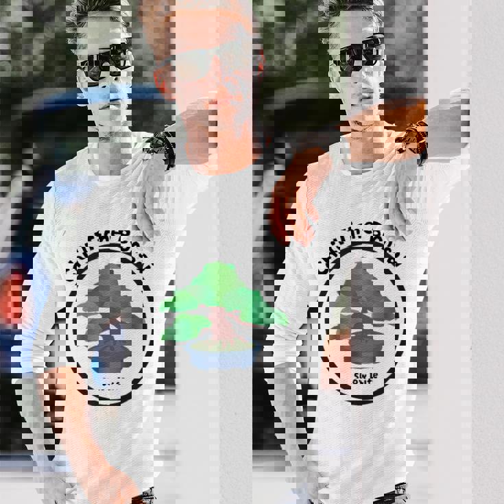 チルタイム盆栽 長袖Tシャツ 彼への贈り物