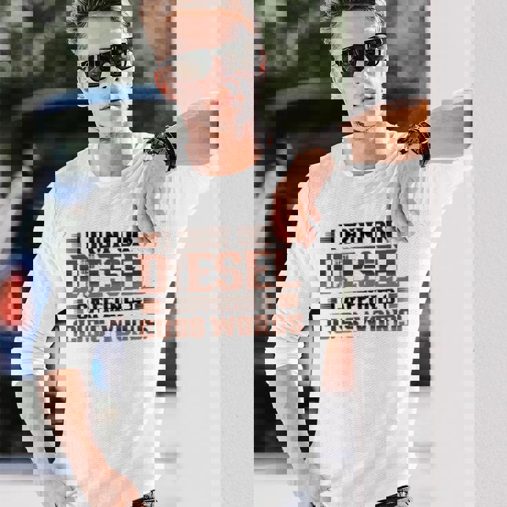 ディーゼルカフェインで走るトラック運転手 長袖tシャツ 長袖Tシャツ 彼への贈り物