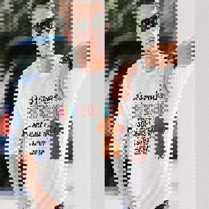 トイプードル最高の犬ママバレンタインデー面白い犬の恋人 長袖tシャツ 長袖Tシャツ 彼への贈り物