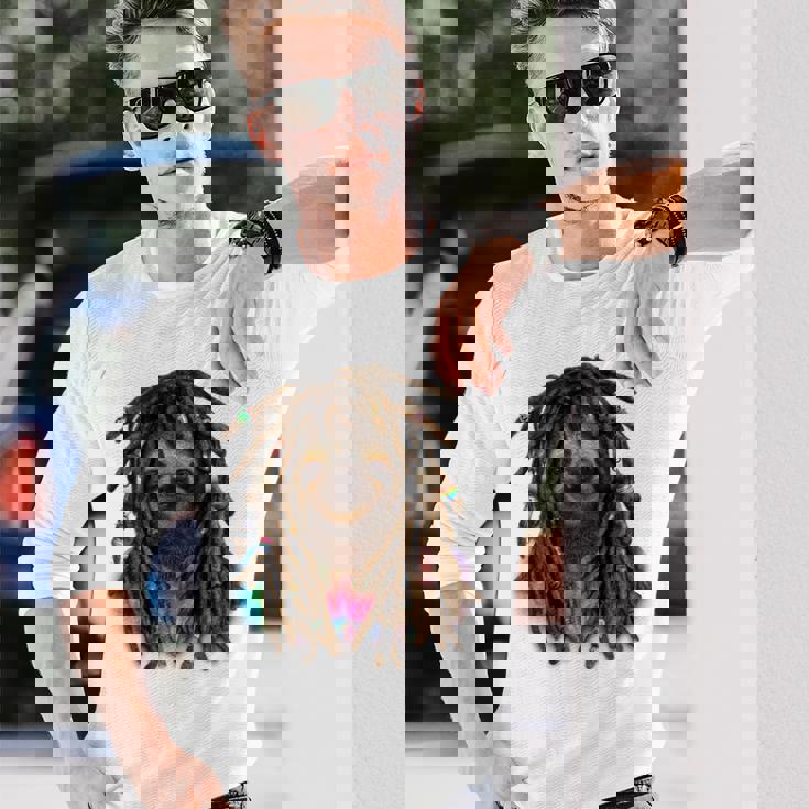 ドレッド ヒップホップ レゲエ 動物 ナマケモノ 長袖Tシャツ 彼への贈り物