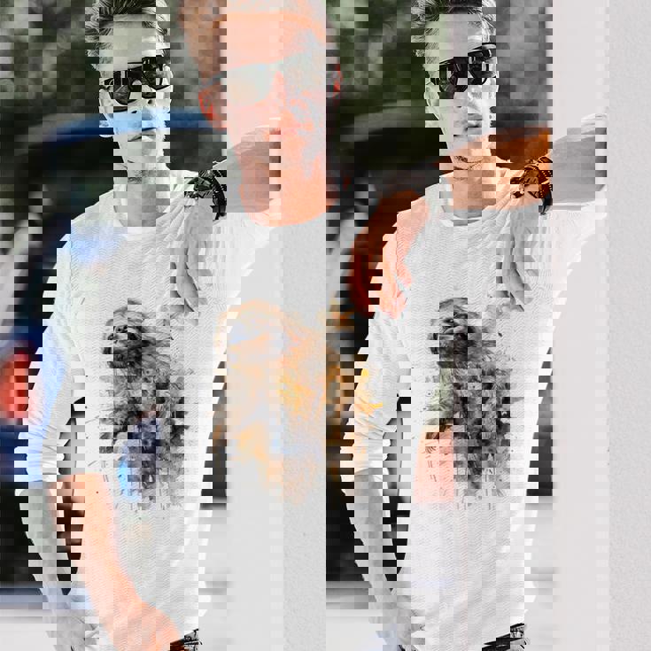 ナマケモノのアートワーク 動物ナマケモノ 長袖Tシャツ 彼への贈り物