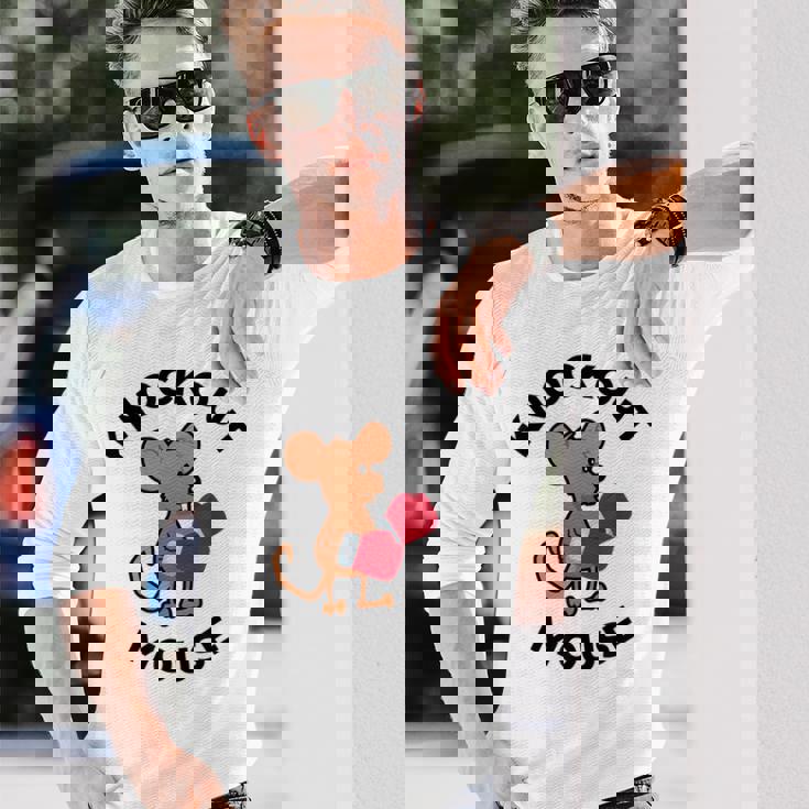 ノックアウトマウス 面白い科学、微生物学、面白い遺伝学 長袖Tシャツ 彼への贈り物