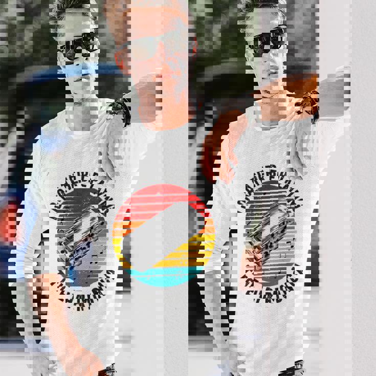 ハーモニカプレーヤー メンズ レディース ファニー ハーモニスト ハーピスト 長袖Tシャツ 彼への贈り物