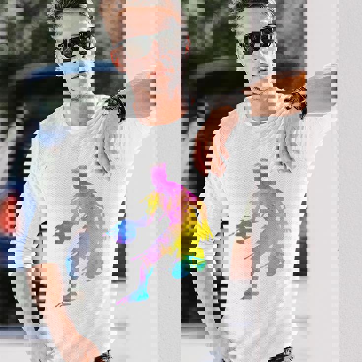 バスケットボール カラフル スプラッター ティーン ガールズ バスケットボール コーチ 長袖Tシャツ 彼への贈り物