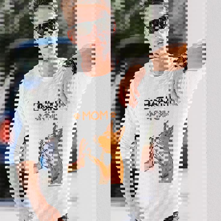 バセンジーママ犬愛好家 長袖Tシャツ 彼への贈り物