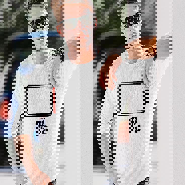 バッテリー1シャツ残り1バッテリーデッドシャツのバッテリー残量が少なくなりました。 長袖Tシャツ 彼への贈り物