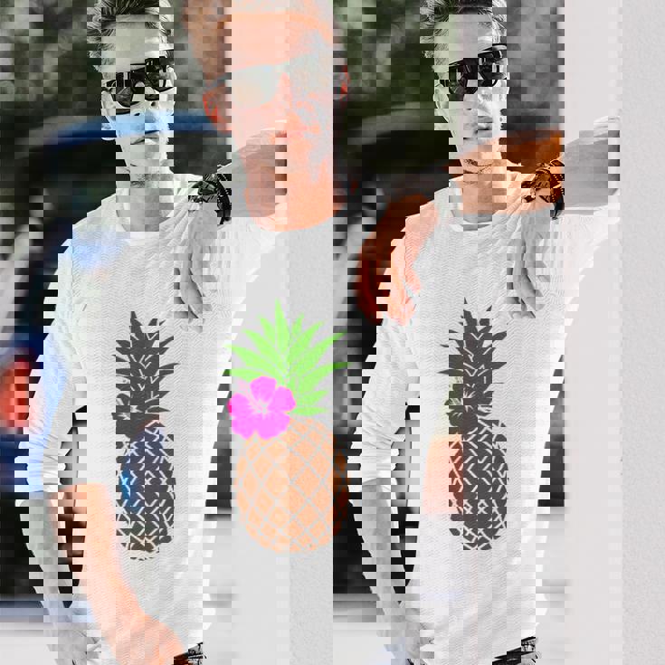 パイナップル コスチューム フルーツ コスチューム フルーツ ハワイ Pineapple 長袖Tシャツ 彼への贈り物
