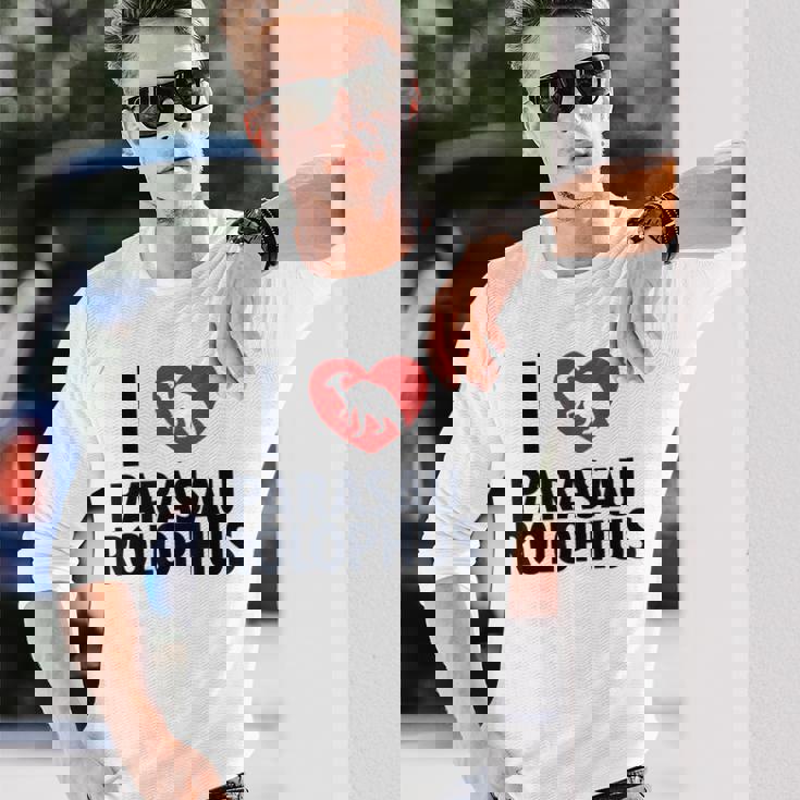 パラサウロロフスが大好き 恐竜好き パラサウロロフス 長袖Tシャツ 彼への贈り物