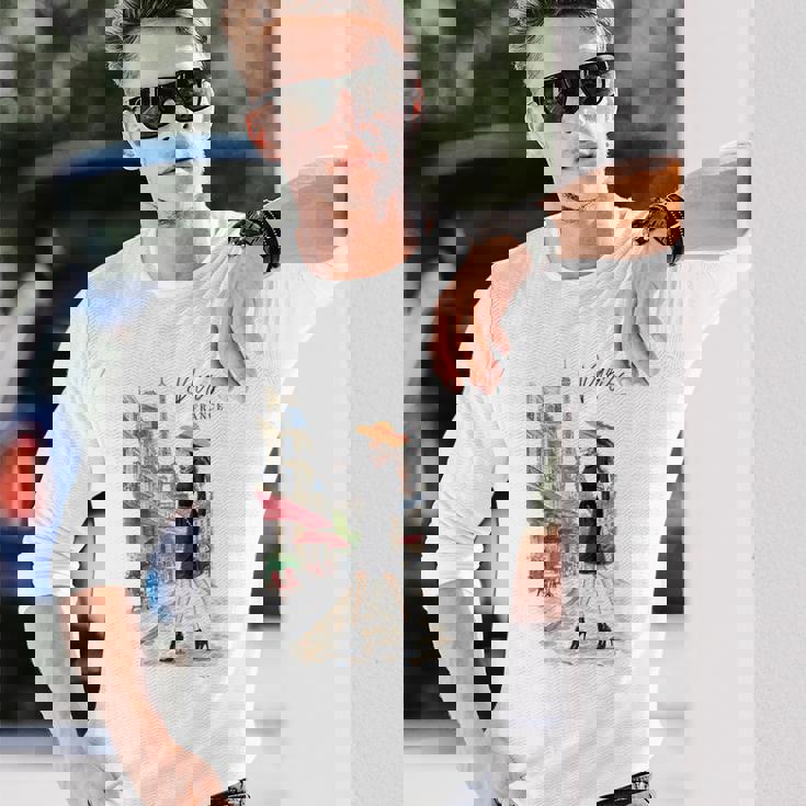 パリジャン エレガンス エッフェル塔 ファッション アート パリ フランス 長袖Tシャツ 彼への贈り物