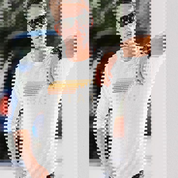 フィアット、Ks ヴィンテージ エバーグリーン サンセット 80年代 レトロ 長袖Tシャツ 彼への贈り物