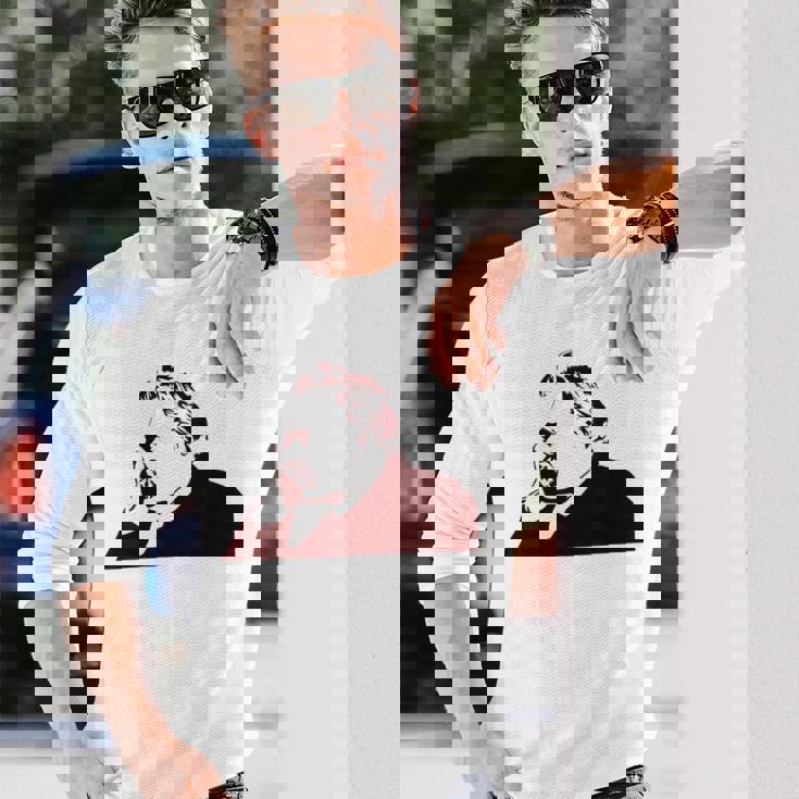 フリードリヒ・ニーチェステンシル 長袖Tシャツ 彼への贈り物