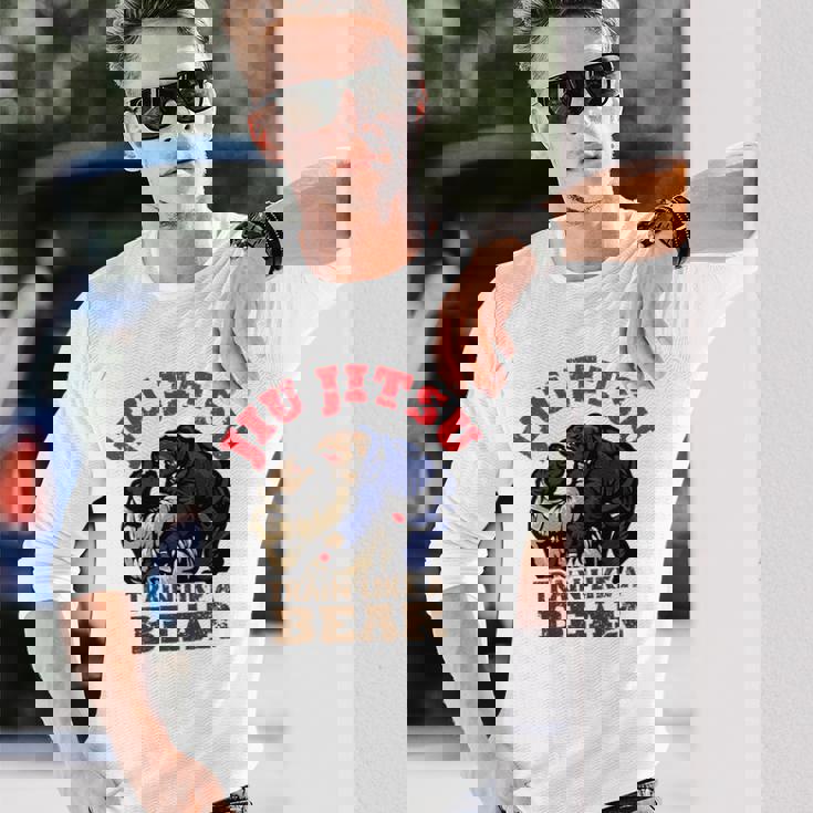 ブラジリアン柔術 Bjj クマのように訓練する 長袖tシャツ 長袖Tシャツ 彼への贈り物