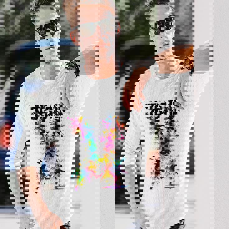 ブレイキン 面白いtシャツ ブレイクダンス おもしろtシャツ ダンス メンズ 文字入り おもしろ おもしろい 長袖Tシャツ 彼への贈り物