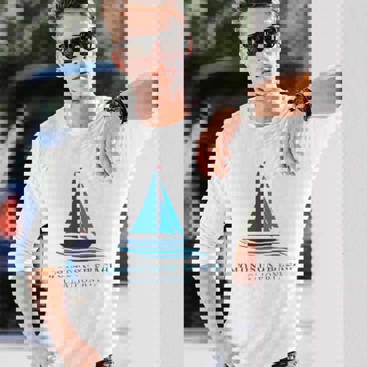 ムーンストーンビーチ カリフォルニア ヨットお土産 長袖Tシャツ 彼への贈り物