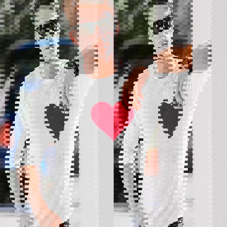 レッドハート I Love Guam 長袖Tシャツ 彼への贈り物