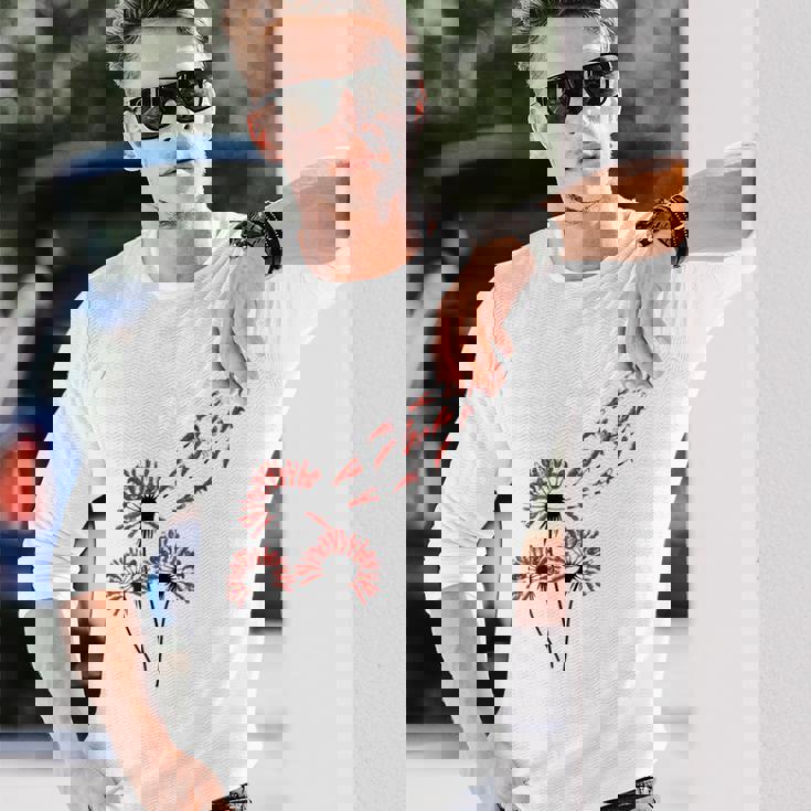 ロブスター愛好家のためのフラワータンポポロブスターシャツ 長袖Tシャツ 彼への贈り物