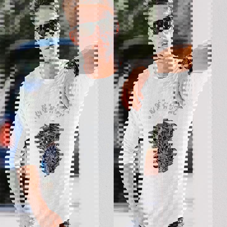 ヴィンテージ Hd オートバイtwin ショベルヘッド エンジン ドローイング バイカー 長袖tシャツ 長袖Tシャツ 彼への贈り物