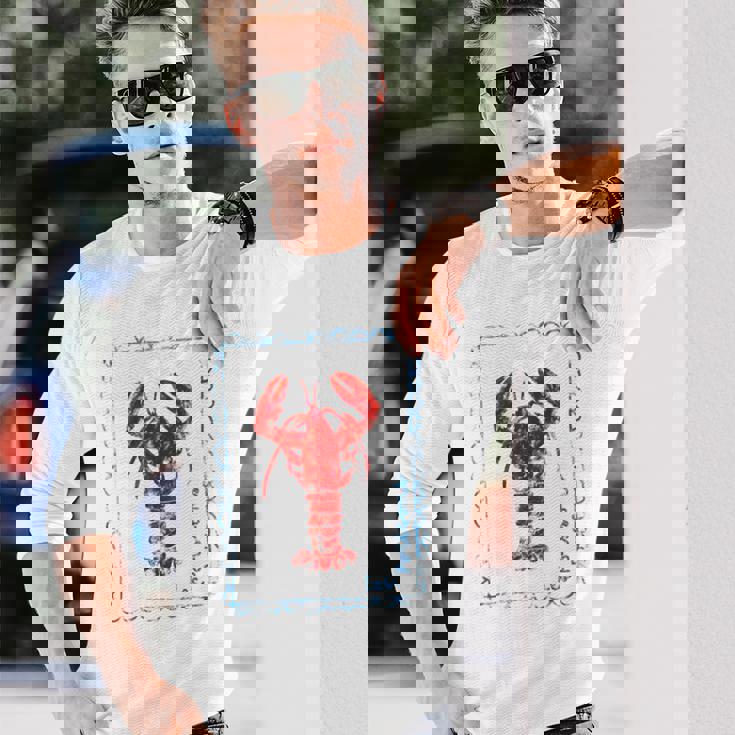 ヴィンテージレッドロブスター 長袖Tシャツ 彼への贈り物