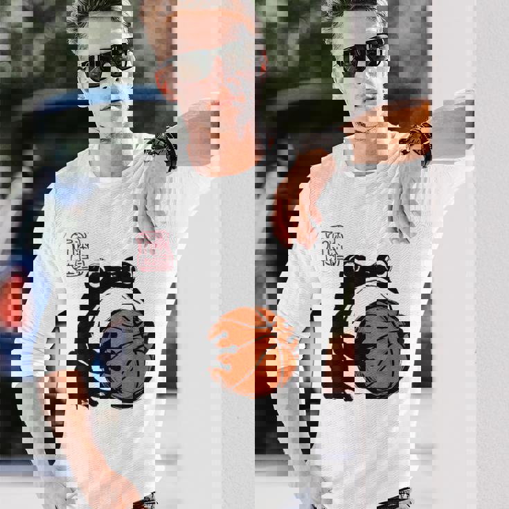 不機嫌そうなカエル 面白い バスケットボール アニメ 日本語 長袖Tシャツ 彼への贈り物