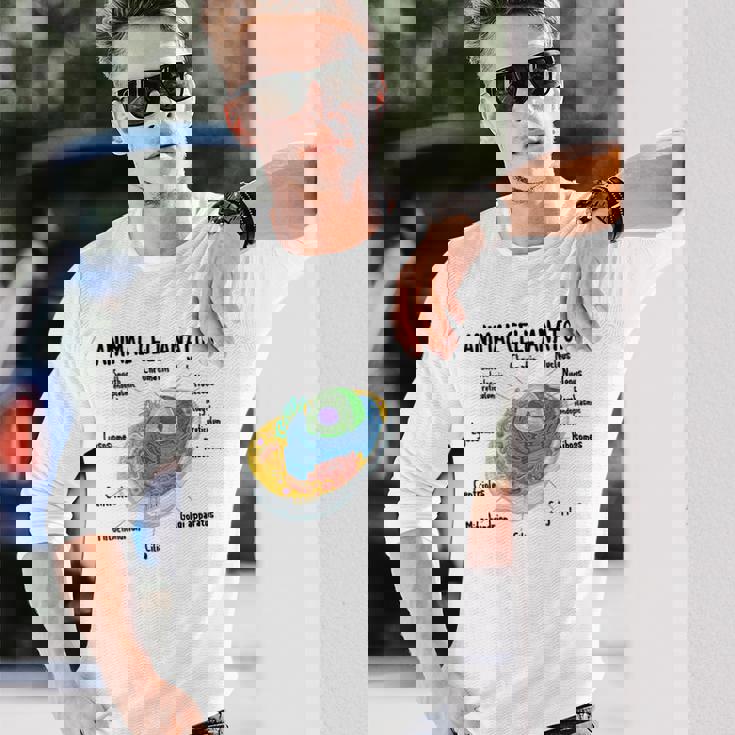 動物細胞の解剖学 生物学者 理科学生 長袖Tシャツ 彼への贈り物