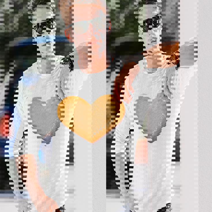 大きなハートのクッキー 長袖Tシャツ 彼への贈り物