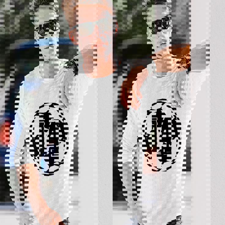 数字 14 Fourn サッカーボール Futbol 長袖Tシャツ 彼への贈り物