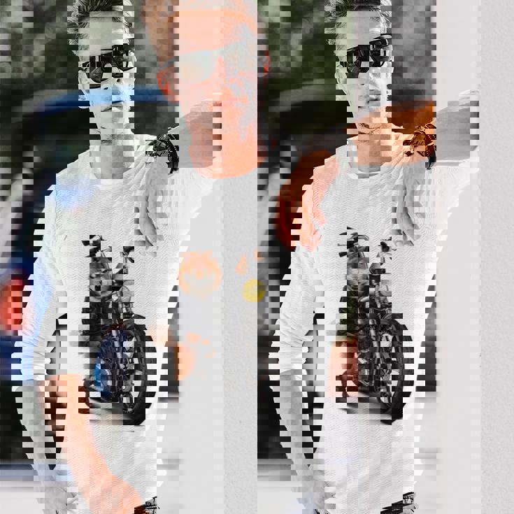 柴犬 いばけん 犬 バイク バイカー 長袖tシャツ 長袖Tシャツ 彼への贈り物