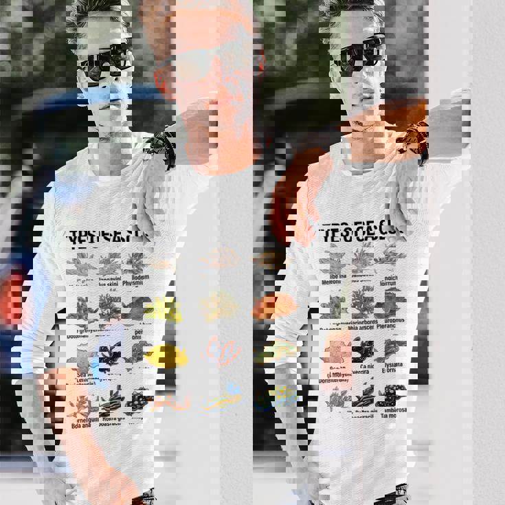 海洋ナメクジの種類科学海洋生物学チャート 長袖Tシャツ 彼への贈り物