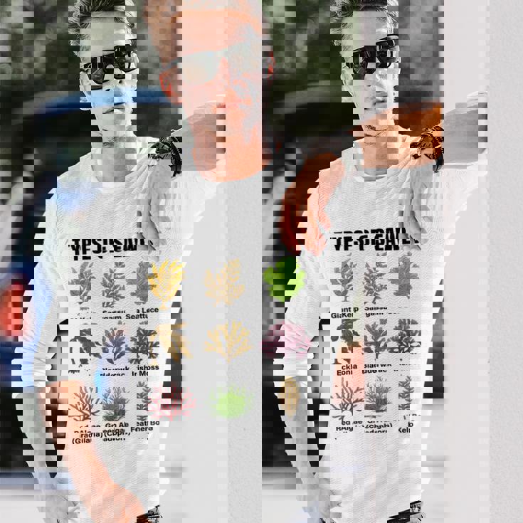 海藻の種類、海藻種チャート、海藻の種類 長袖Tシャツ 彼への贈り物