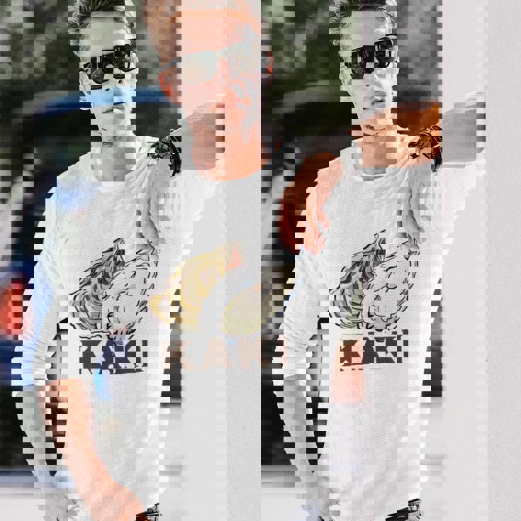 牡蠣 かき カキ Kaki ローマ字 シーフード イラスト 牡蠣好き シーフード好きea Food Oyster 長袖Tシャツ 彼への贈り物