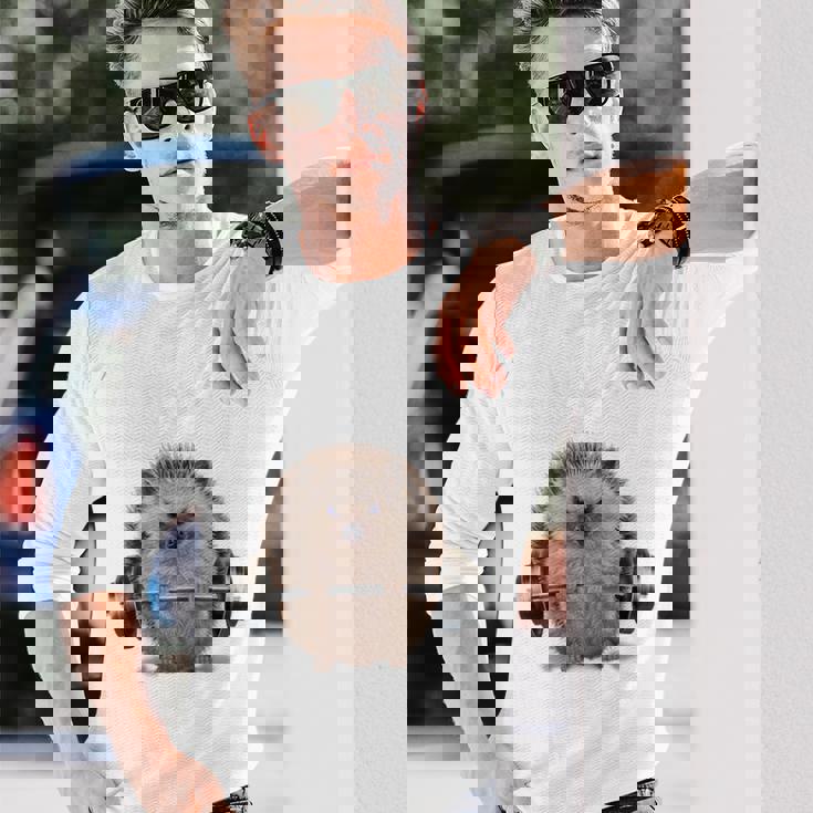 筋トレ ジム やる気がないなら家に帰れ ハリネズミ 長袖Tシャツ 彼への贈り物