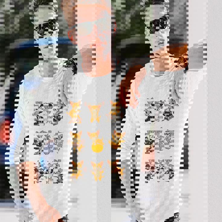 面白いtシャツ 犬 チワワ 筋トレ ジム イヌ グッズ かわいい おもしろtシャツ 面白い 服 ネタ 運動 長袖Tシャツ 彼への贈り物