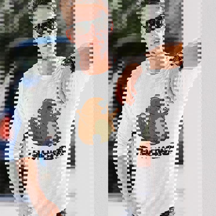 面白いビーバー分隊チームビーバー 長袖Tシャツ 彼への贈り物