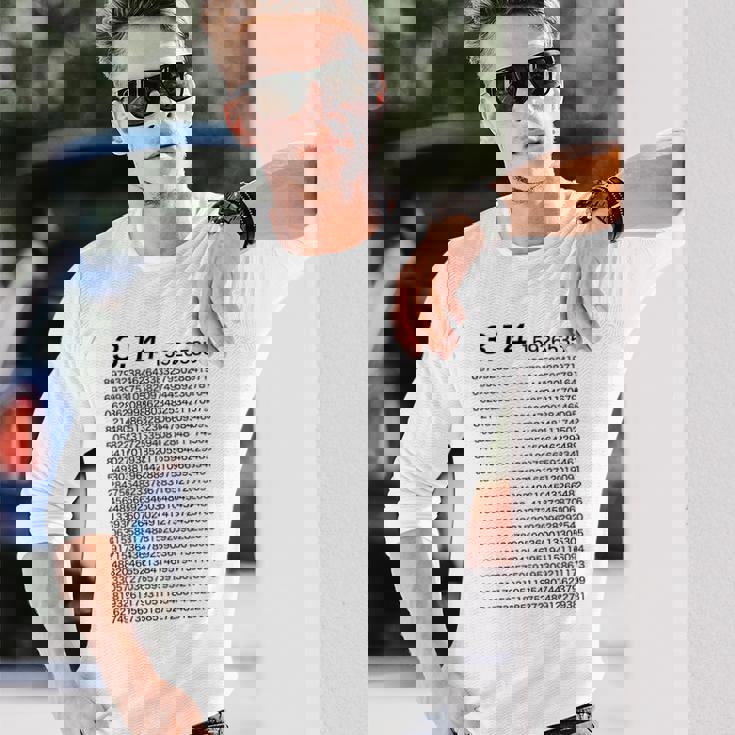 （背中側 バックプリント）314 円周率 パイ《数学》【変なデザイン屋さん】理数系 数字 面白い 長袖tシャツ 長袖Tシャツ 彼への贈り物