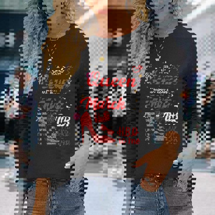 1998年3月 誕生日 この女王は1998年3月に生まれました 長袖tシャツ 長袖Tシャツ 彼女への贈り物