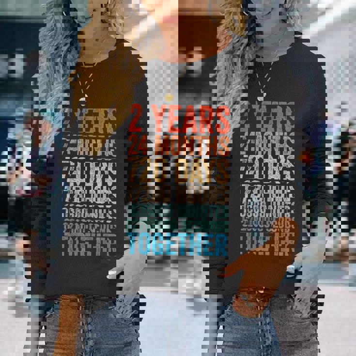 2年目の記念日 彼 彼女 カップル 2回目の結婚 長袖Tシャツ 彼女への贈り物