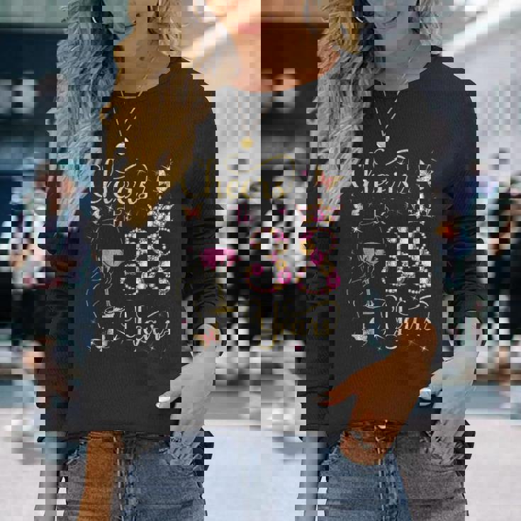 38歳、38歳の女王の誕生日、38歳の誕生日に乾杯。 長袖Tシャツ 彼女への贈り物