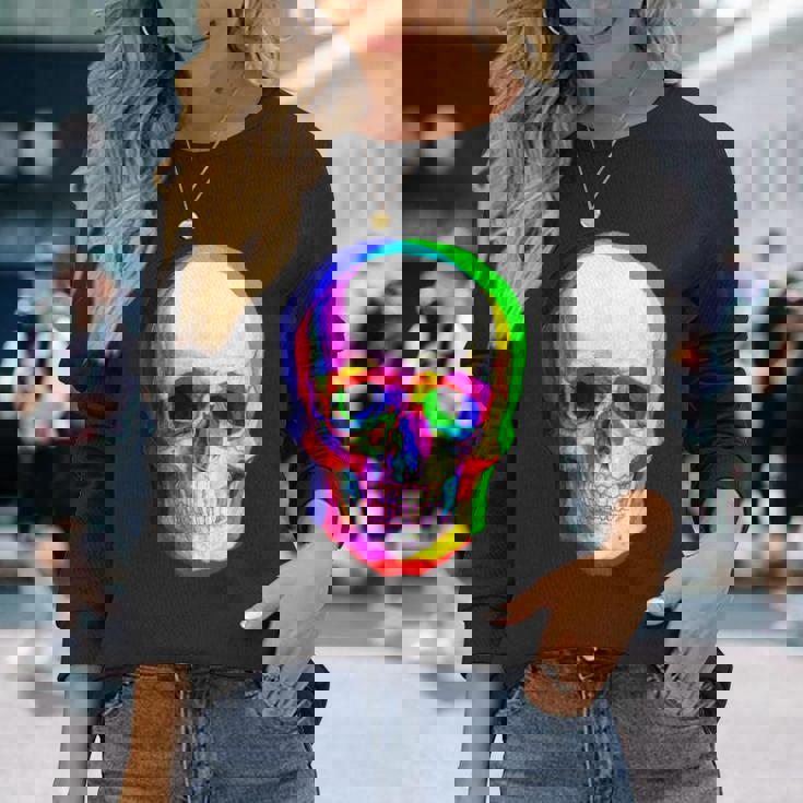 3Dスカル。 長袖Tシャツ 彼女への贈り物