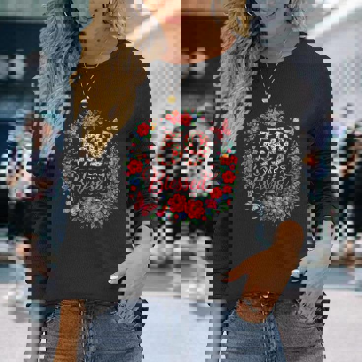 59歳 祝福 59歳 フローラル 59歳の誕生日プレゼント 長袖Tシャツ 彼女への贈り物