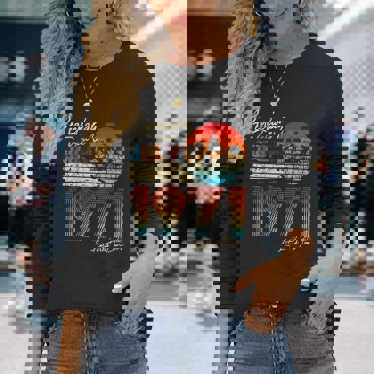 7月誕生日ギフト50年ヴィンテージ1971年生まれ。 長袖Tシャツ 彼女への贈り物