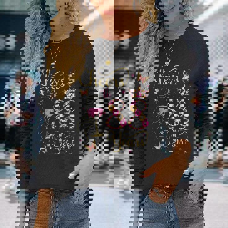 88歳、88歳の女王の誕生日、88歳の誕生日に乾杯。 長袖Tシャツ 彼女への贈り物