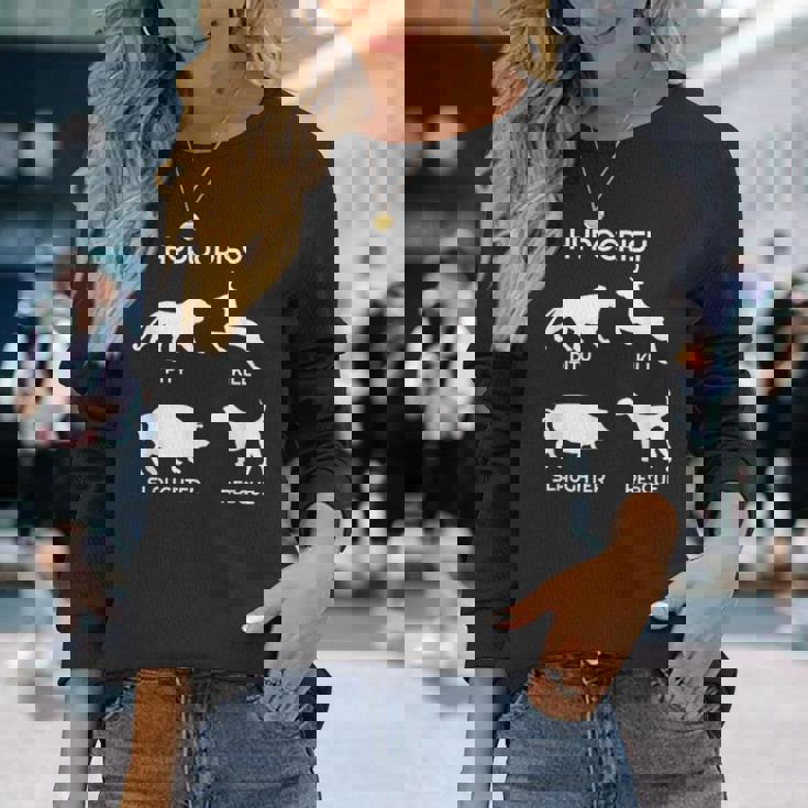 Animal Rights Hypocrisyegan 長袖Tシャツ 彼女への贈り物