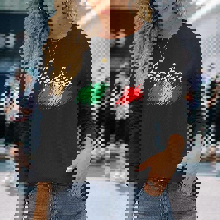 Aprilia イタリア 国旗 イタリア お土産 贈り物 お揃い イタリアン 長袖Tシャツ 彼女への贈り物