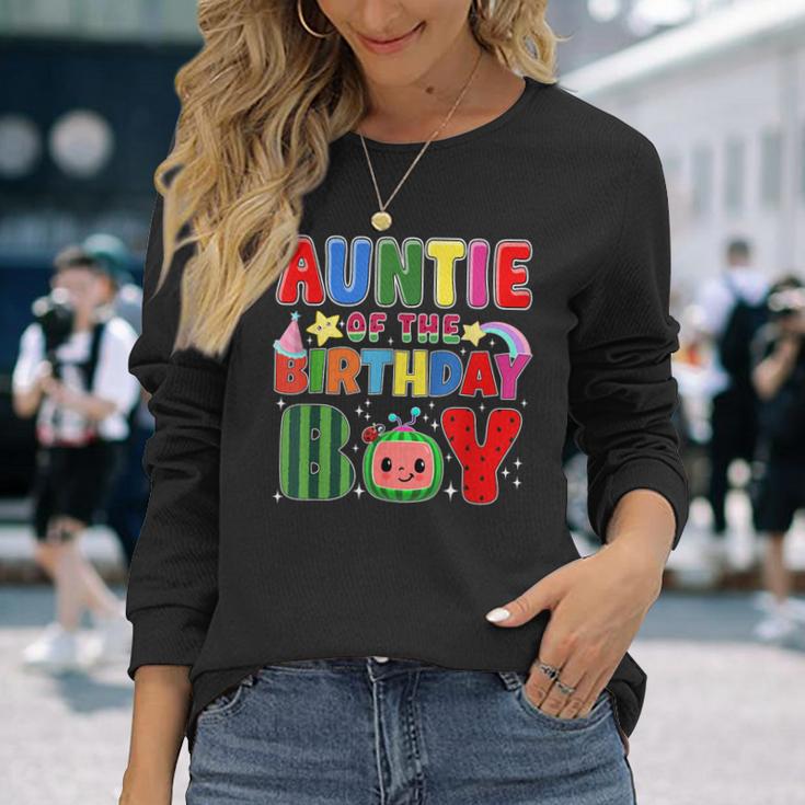 Auntie Of The Birthday Boy Melon Family Matching Long Sleeve T-Shirt Gifts for Her